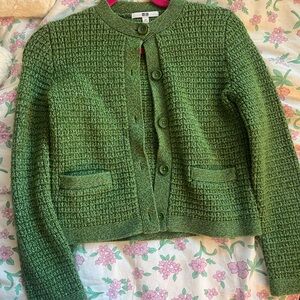 Green Textured Women's Sweater